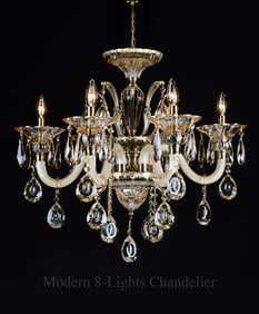 An European Modern Style 8-Lights Crystal Chandelier