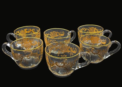 A Set Of Five19th C. MOSER Crystal Cups