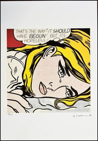 ROY LICHTENSTEIN's Hopeless, A Limited Edition Lithography Print