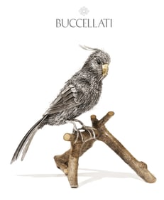 Impressively Realistic Standing Bird, An Italian Mario Buccellati Silver Figurine, Signed