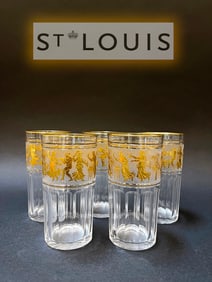 A Set Of Five 19th Century French Saint Louis Wine Glasses
