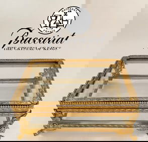 A Baccarat Crystal Bronze Jewelry Box