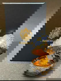 A Faberge Imperial Sterling & Limoges Porcelain Swan Egg, Numbered & Boxed