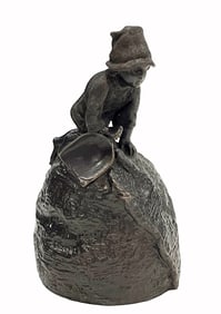 A Russian Bronze sculpted Table Bell, Signed