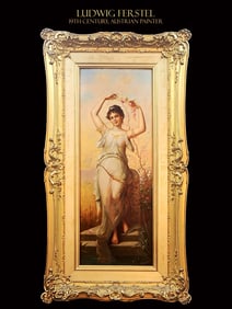 19th Century Austrian Ludwig Ferstel Framed Oil On Canvas, Signed