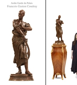 Arabe Garde Du Palais, A Large 19th C. Francois Gaston Coudray Bronze Statue, Signed