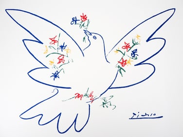 COLOMBE DU FESTIVAL DE LA JEUNESSE, A PABLO PICASSO LITHOGRAPH, COA