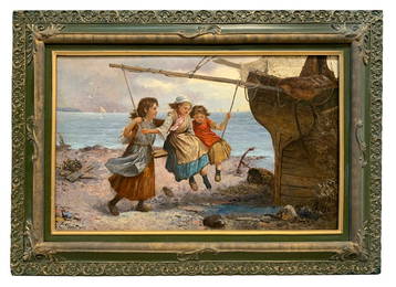 A Late 19th C. Oil On Canvas Painting, Signed