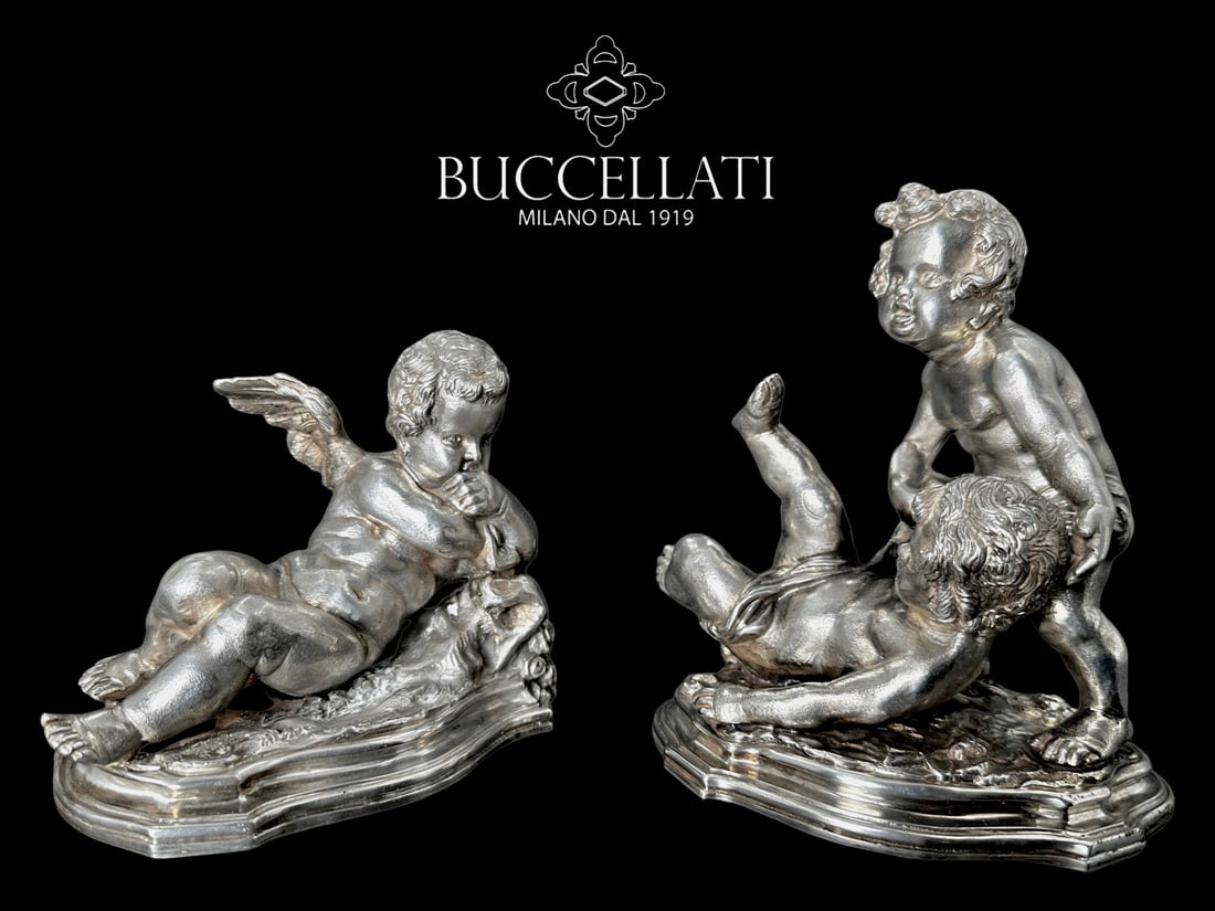 A Pair Of Late 19th Century Italian Buccellati Silver Statues, Hallmarked (1 of 7)