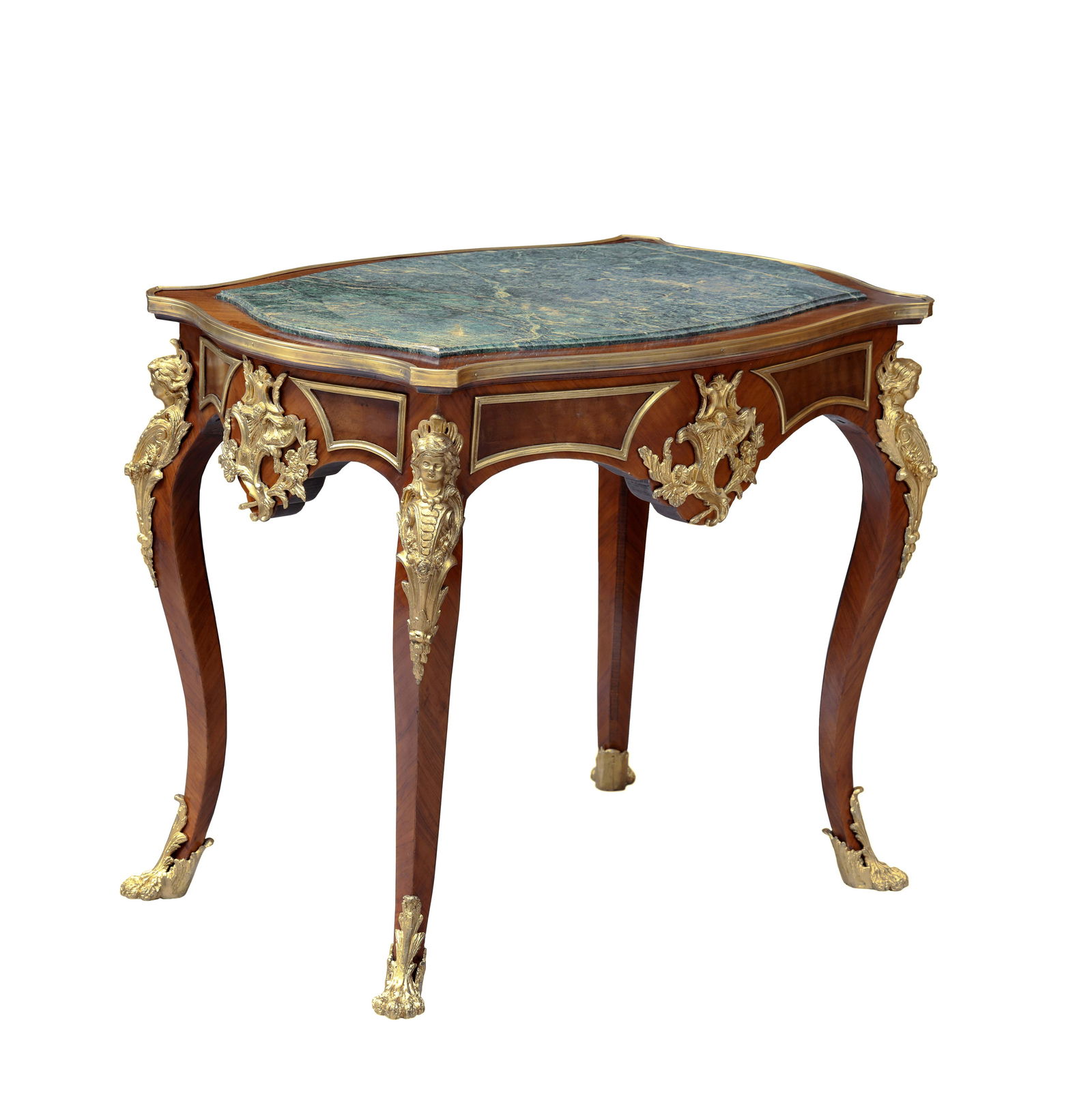 A French Mounted Figural Bronze W/ Top Marble Table (1 of 1)
