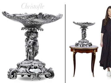 A Fine 19th Century CHRISTOFLE Silver-Plated Figural Centerpiece
