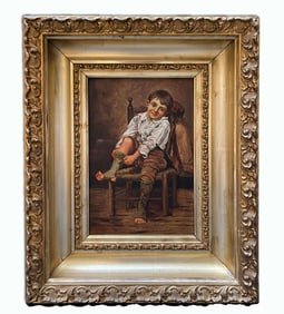 19th Century Oil On Board Framed Painting