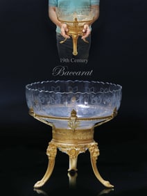 A Large 19th C. Baccarat Crystal Mounted Bronze Centerpiece