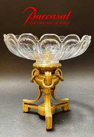 19th C. French Baccarat Crystal Bronze Centerpiece