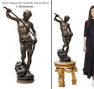 David & Goliath, Large 19th C. French Barbedienne Bronze Sculpture, Antonin Mercie Signed