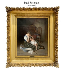 19th C. French Paul Seignac (1826-1904) Oil On Canvas Painting, Signed