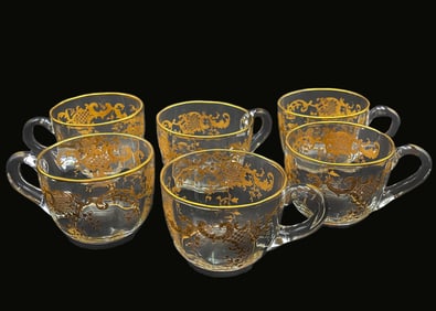 A Set Of Five19th C. MOSER Crystal Cups