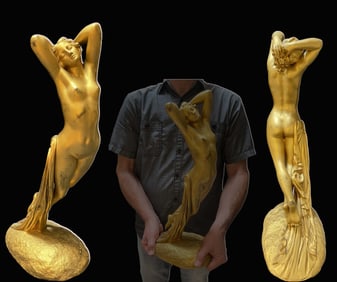 Nocturne, A Edouard Louis Collet (1876-1961 Switzerland) Bronze Sculpture, Signed