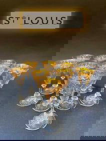 A Set Of Eight 19th C. French Saint Louis Wine Glasses