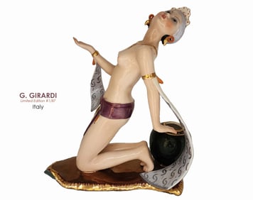 The Orientalist Dancer, A Rare Italian G. Girardi Limited Edition Porcelain Centerpiece/Figurine