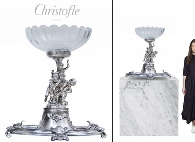A Monumental Early 20th C. French Christofle Figural silver-plated Centerpiece
