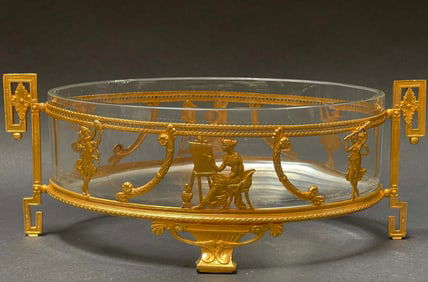 19th C. Baccarat Crystal Bronze Centerpiece