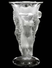 Three Graces, A Vintage Bohemian Frosted Crystal Art Glass