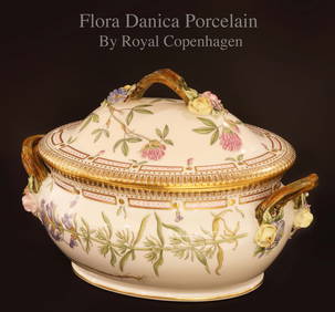 A Royal Copenhagen Flora Danica Porcelain Lidded Soup Tureen/Bowl (1 of 1)