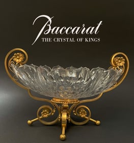 19th C French Baccarat Crystal Bronze Centerpiece