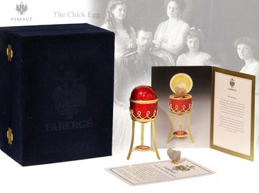 The Chick Egg, An Imperial Faberge In Original Blue Velvet Box, COA
