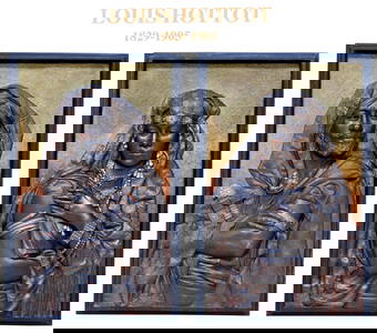 A Pair Of Orientalist Cold-Painted Bronze Wall Plaques By Louis Hottot (French, 1829-1905)