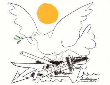 PABLO PICASSO's COLOMBE DE L'AVENIR, ORIGINAL LITHOGRAPH PRINT, COA