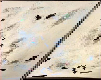A Contemporary Modern  Acrylic Painting On Canvas: A Contemporary Modern Acrylic Painting On Canvas. 33" x 27". Note: This painting is related to item #153P.
