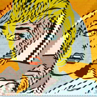 Nurse, A Vintage Roy Lichtenstein Exibition Poster Print: Nurse 1964, A Roy Lichtenstein exhibition poster print. This is an offset lithography from the painting As Nurse (1964) Oil and magna on canvas in the Private collection of R. Lichtenstein estate 1965