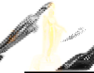 Isis, A Vintage The Franklin Mint House of ERTE Figurine: Isis, A Vintage The Franklin Mint House of ERTE (Master of Art Deco) Hand Painted Fine Porcelain Statue, Limited Edition, No. A1439, Signed & Hallmarked.H 10.1/4" x 6" x 4". About Artist: Romain de Ti