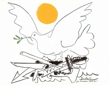 PABLO PICASSO's COLOMBE DE L'AVENIR, ORIGINAL LITHOGRAPH PRINT, COA