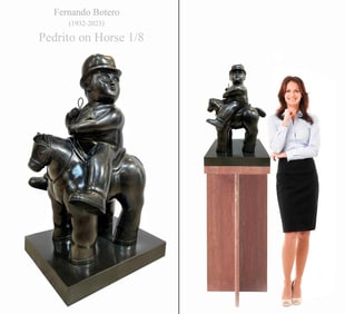 Pedrito On Horse, A Large FERNANDO BOTERO Bronze Sculpture, Signed
