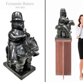 Pedrito On Horse, A Large FERNANDO BOTERO Bronze Sculpture, Signed