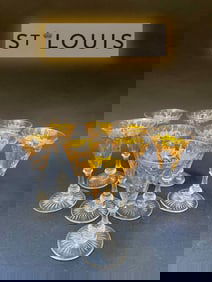 A Set Of Eight 19th C. French Saint Louis Wine Glasses