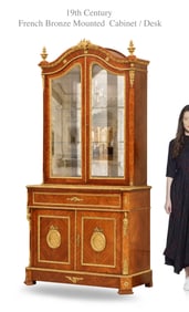 19th Century French Bronze Mounted Desk Cabinet