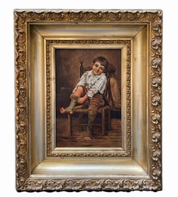 19th Century Oil On Board Framed Painting