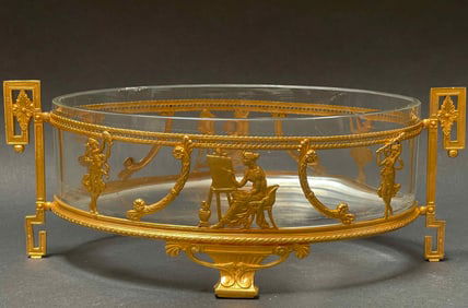 19th C. Baccarat Crystal Bronze Centerpiece