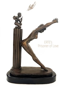 Prisoner Of Love, A Rare Post ERTE Bronze Statue On Marble Base, Signed