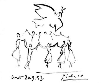 Sardane de la Paix, A PABLO PICASSO LITHOGRAPH, COA