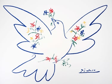 COLOMBE DU FESTIVAL DE LA JEUNESSE, A PABLO PICASSO LITHOGRAPH, COA