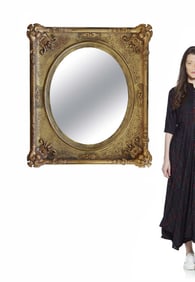 A Large 19th Century French Gold Gilt Wood Framed Wall Mirror