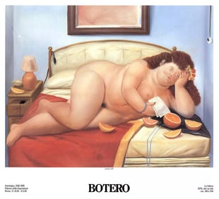 La Lettera 1976, A Fernando Botero Exhibition Lithography Poster