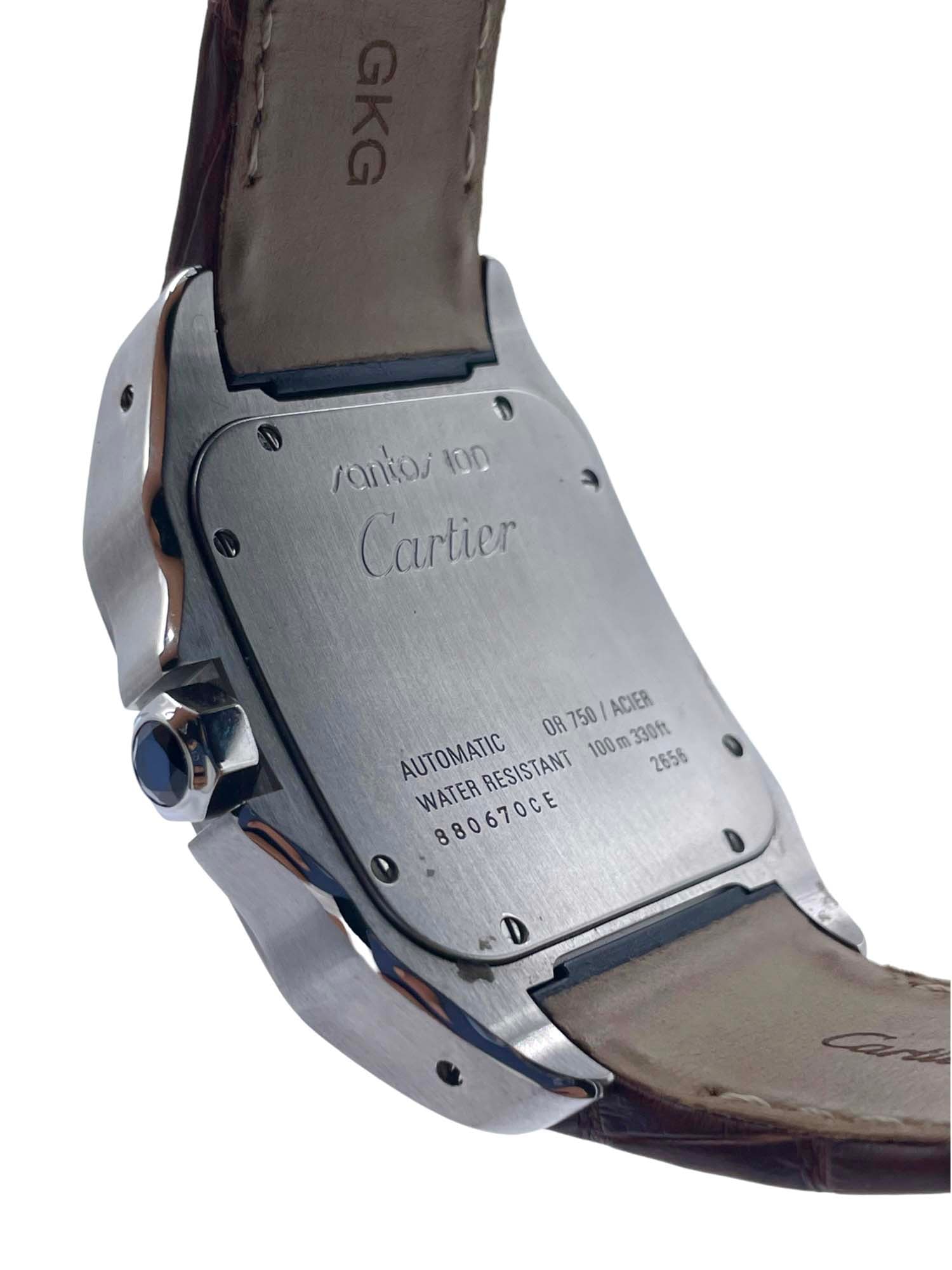 A Cartier Santos XL Stainless Steel & 18k Rose Gold Watch - 3