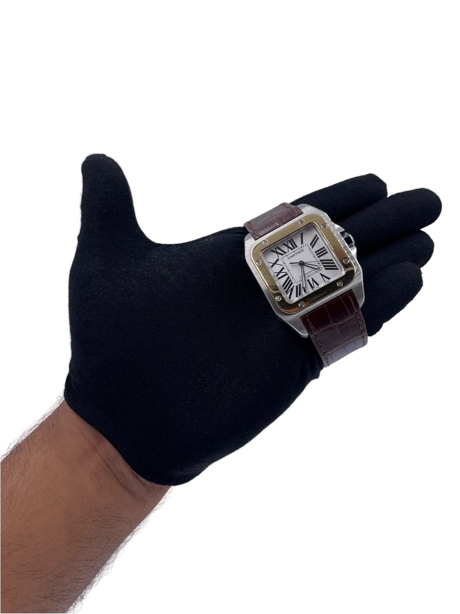 A Cartier Santos XL Stainless Steel & 18k Rose Gold Watch - 6