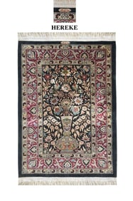A Fine Turkish Hereke Silk Rug, Signed